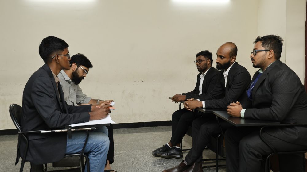 Judging panel in session